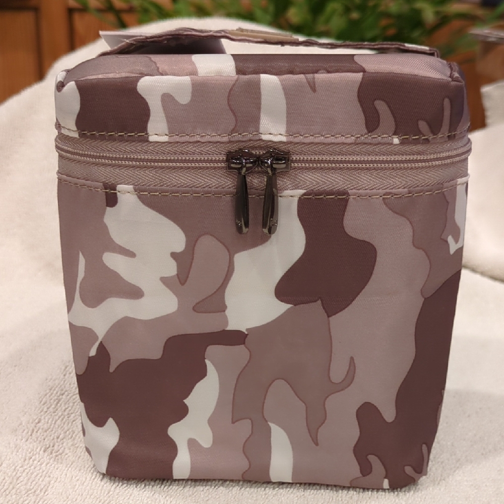 NWOT Lug Camouflage Cosmetic Bag - Brown and Cream